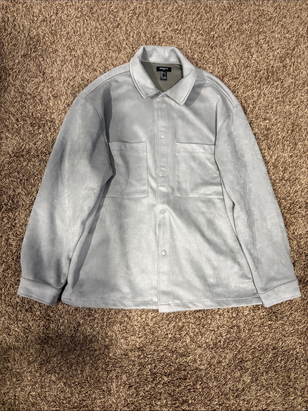Forever 21 Light Gray Men's Button-Front Jacket
